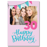 Personalised Pink Photo Birthday Card